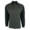 Trojan Clothing Mens Black & Grey Retro Long Sleeve Houndstooth Polo Shirt