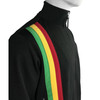 Trojan Clothing Men's Black Zip Thru Jamaica Flag Panel Sweat Top