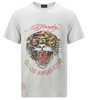 Ed Hardy Men's Grey Vintage Wash Crew Neck Tiger T-shirt