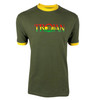 Trojan Clothing Men's Retro Ska Reggae Rasta Army Green Knitted T-Shirt