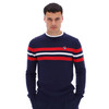 Fila Mens Siro Knitted Crew Navy/Red/White Striped Sweatshirt