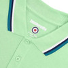 Lambretta Mens Mod Light Green 100% Cotton Polo With Triple Tip Green/White/Navy