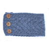 Aran Woollen Mills Cable Knit Headband 3 Buttons Irish Sea Made In Ireland