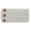Aran Woollen Mills Cable Knit Headband Decorative Buttons Ecru Made In Ireland
