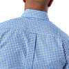 Relco Mens Gingham Short Sleeve Blue Classic Mod Button Down Shirt