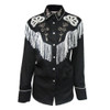 Rockmount Womens Mens Black Fringe Vintage Western Shirt