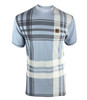 Trojan Records Mens Oversize Check Panel Sky Blue T-shirt