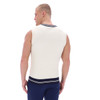 Fila Men's Knitted Vest Jumper Retro Tennis Cricket In Gardenia Contrast Collar