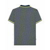 Lambretta Polo Shirt Mens Mod Geometrical Pattern Navy/Green
