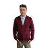 Viper London Mens Burgundy Waffle Retro Cardigan With Football Buttons