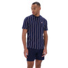 Fila Men's Lee Navy Contrasting Vertical Stripes Retro T-Shirt