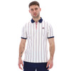 Fila Mens Brett BB1 White Navy Vertical Stripe Tennis Retro Polo Shirt