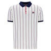 Fila Mens Brett BB1 White Navy Vertical Stripe Tennis Retro Polo Shirt