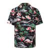 Robert J. Clancey Mens Authentic Black Hawaiian Flamingo Shirt