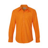 Zen Retro Shirt Mens Orange Large Collar 70s Long Sleeve Button Through