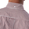 Relco Mens Gingham Short Sleeve Burgundy Classic Mod Button Down Shirt
