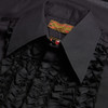 Chenaski Black Ruffle Ruche Frill Dinner Tuxedo Retro 70s Shirt