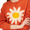 Compañía Fantástica Women's Long Sleeve Orange Daisy Jacquard Jumper