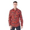 Chenaski Mens 70s Retro Moloko Funky Disco Shirt Navy/Red/Cream