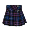 Viper London Mini Skirt 16.5 Inch Wraparound Purple Tartan Pleated Kilt Skirt