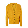 Relco Mens Waffle Knit Retro 60s Mustard Button Cardigan