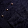 Relco Mens Waffle Knit Retro 60s Navy Button Cardigan