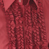 Chenaski Shirt Ruffle Ruche Frill Dinner Tuxedo Burgundy/Dark Burgundy