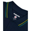 Lambretta Mens Mod Twin Tipped Navy Polo Shirt With Green & Blue Tipping