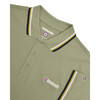 Lambretta Mens Mod Triple Tip Sage Polo Shirt With White Pampas Navy Tipping