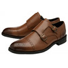 Frank Wright Mens Tan Monk Shoe With 2 Straps