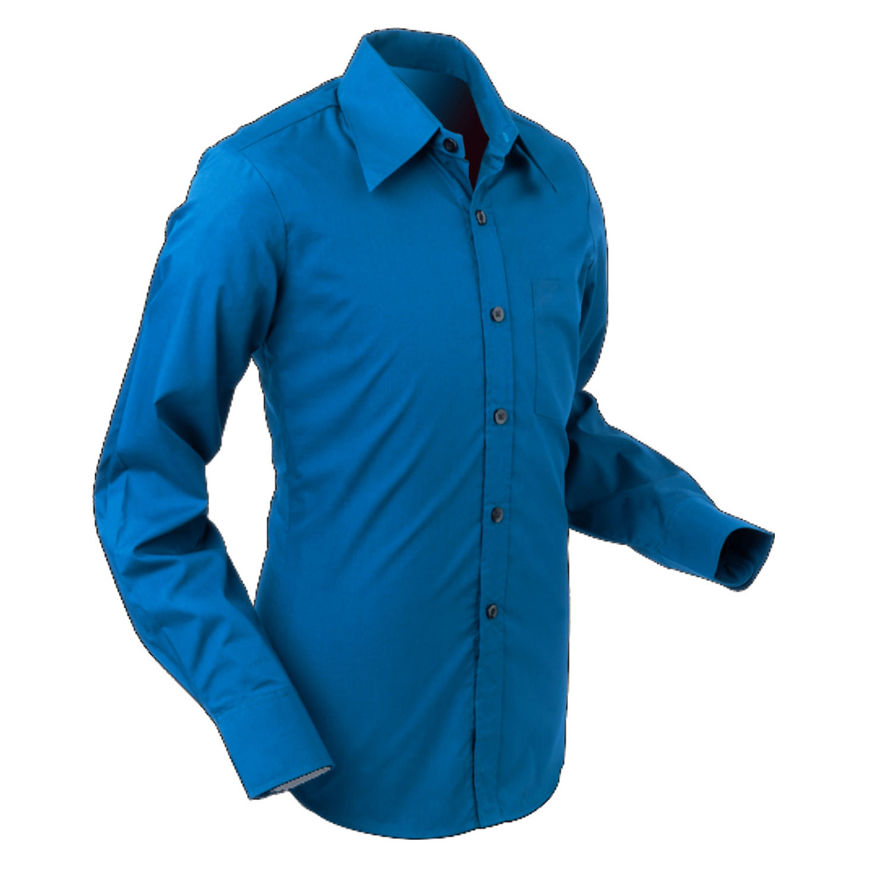 Mens Deep Blue Large Collar Shirt Semi Fitted 70's Style | Chenaski ...
