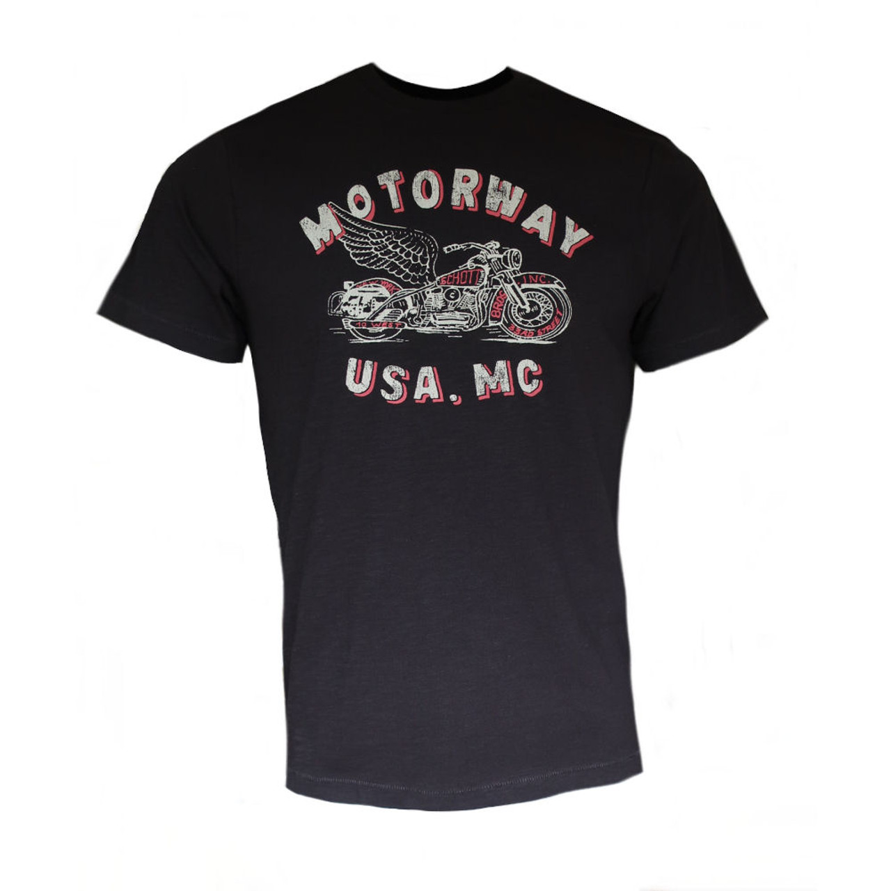 Mens Schott NYC DRISS Retro Motorbike T-Shirt - Retro Star