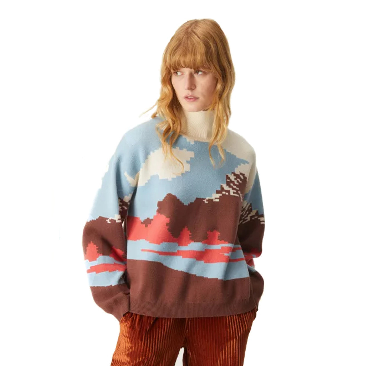 Mountain Print Jacquard Knit Jumper Compa a Fantastica Retro