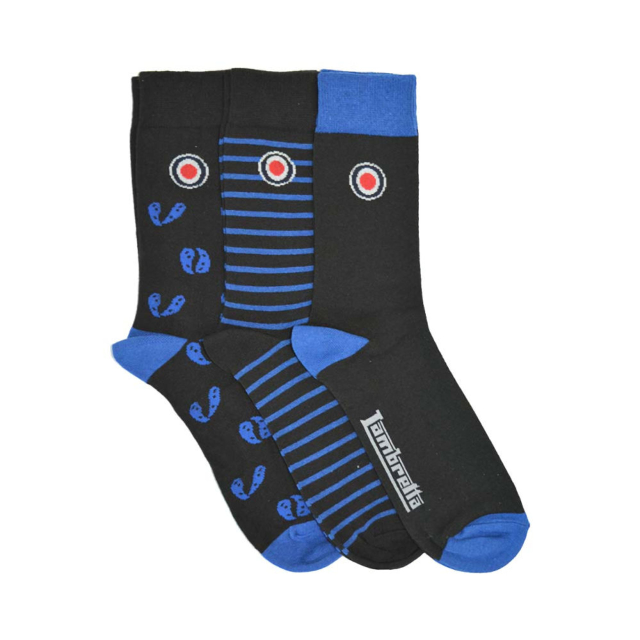 Patterned Mod Blue Paisley Socks | Lambretta | Retro Star London