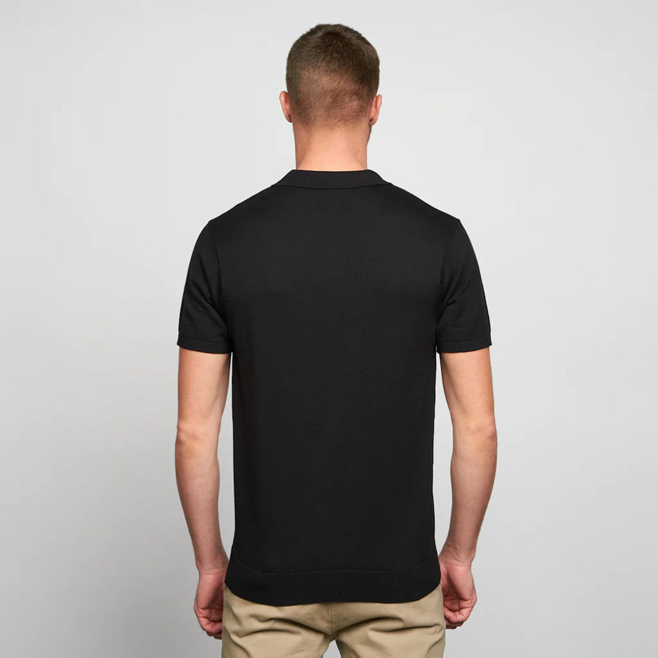 Gabicci Mens Short Sleeve Black Jackson Polo Shirt - Retro Star