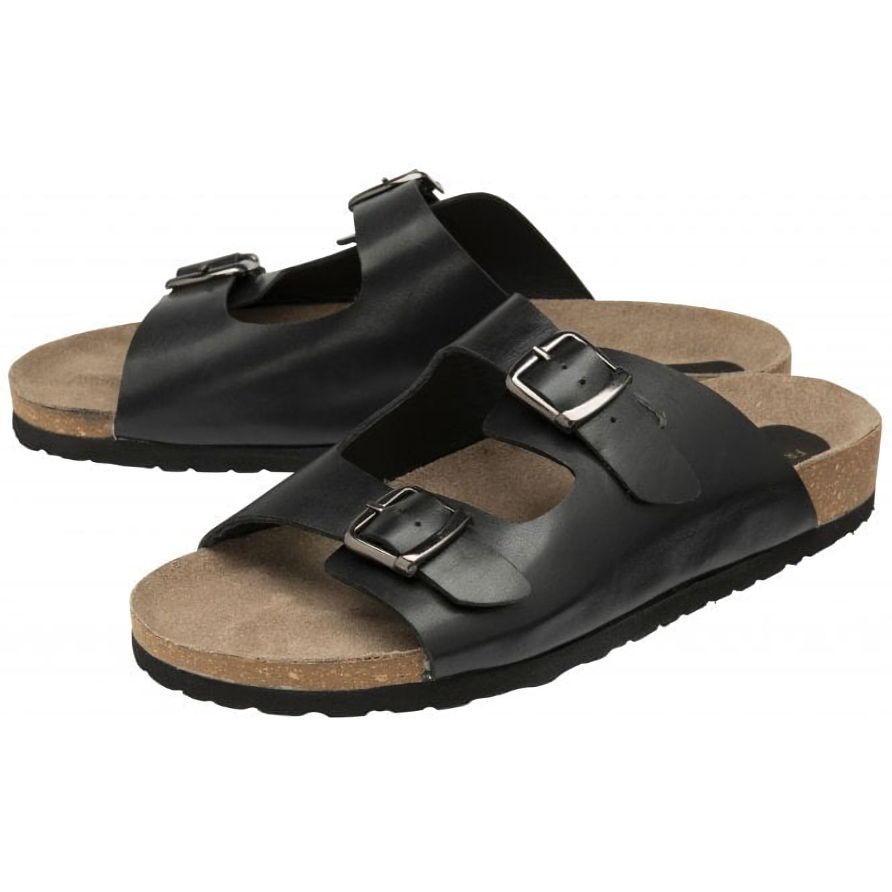 Cross Over Buckle Sandals In Black | Frank Wright | Retro Star London