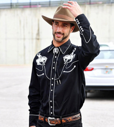 Western Cowboy Shirts - Born In America - Retro Star