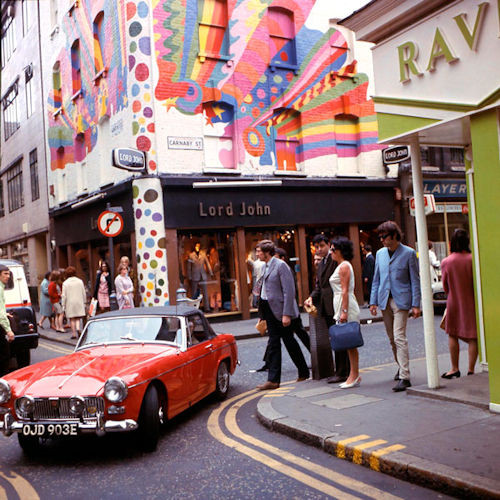 Carnaby Street in the Swinging 60s - birthplace of Merc London