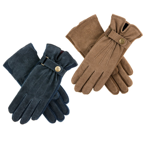 Womens Dents Laura Suede Side Knit Walking Gloves