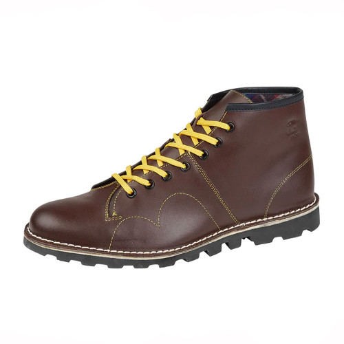 Grafters Men's Wine Leather 60s Monkey Mod Boots