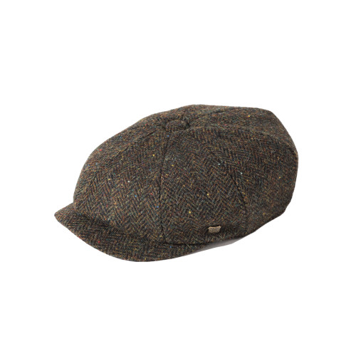 Failsworth Carloway 100% Wool Harris Tweed Cap Brown Fleck 57cm - 7