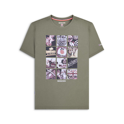 Lambretta Mens Khaki Photo Print Mod As A Way Of Life T-shirt