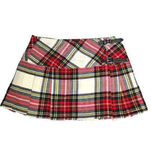 Viper London 13 Inch Cream/Red/Yellow Tartan Micro Mini Kilt Skirt