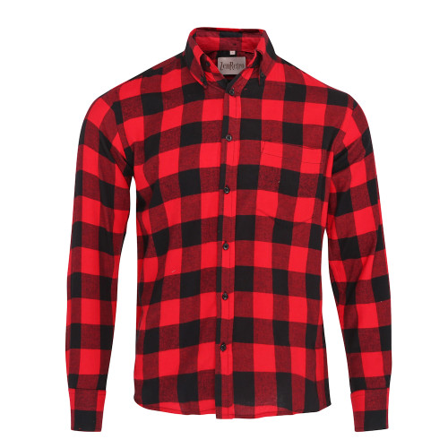 Mens Zen Retro Lumberjack Check Brushed Flannel Shirt
