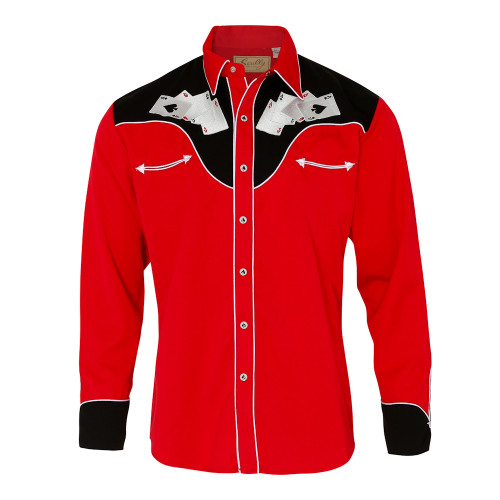 Scully Mens Four Ace Embroidery Western Shirt