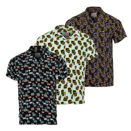 Atomik Tiki Mens Rockabilly Hawaiian Beach Rat Pack Shirt