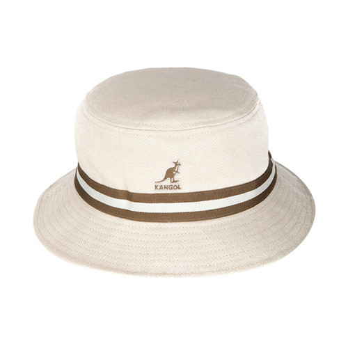 Kangol Mens Retro Stripe Lahinch Beige Bucket Hat