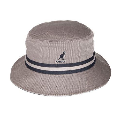 Kangol Mens Retro Stripe Lahinch Grey Bucket Hat