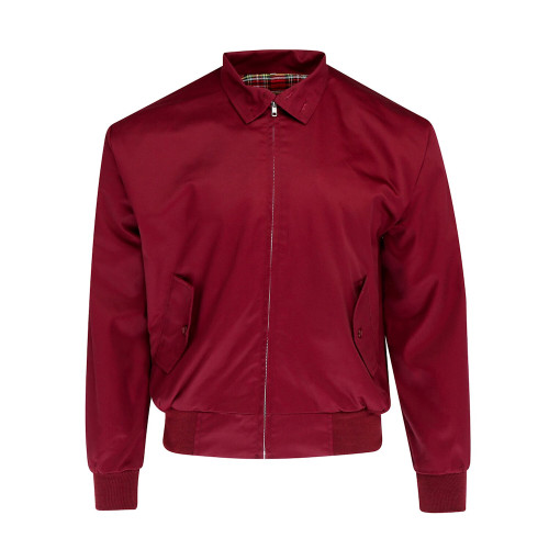 Mens Burgundy Relco Harrington Mod Jacket With Tartan Lining - All Sizes