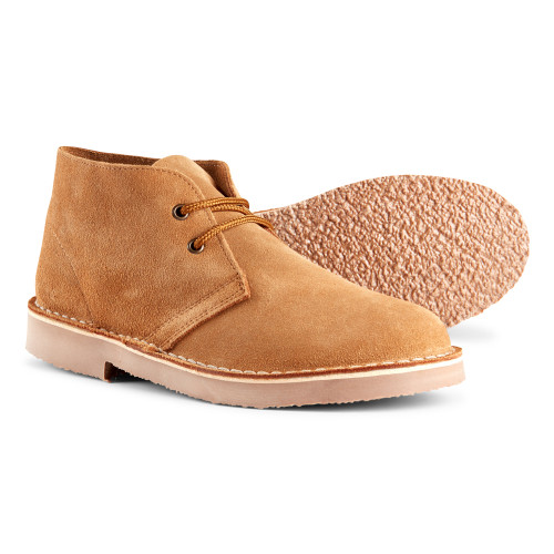 Roamers Men's Original Brown Sand Suede Mod Leather Desert Boots